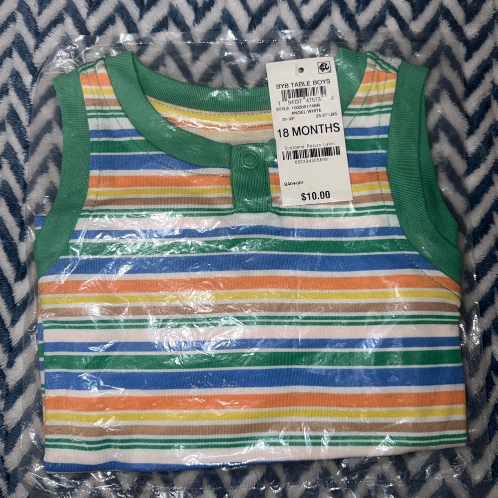 Striped Sleeveless Baby Top - Picture 2 of 4